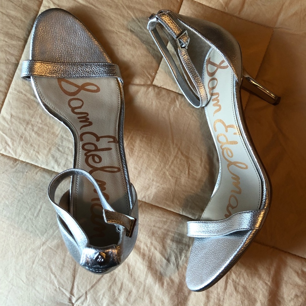 Silver Stiletto Heels by Sam Edelman Size 10